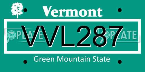 VVL287 Vermont License Plate