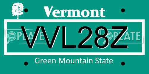 VVL28Z Vermont License Plate