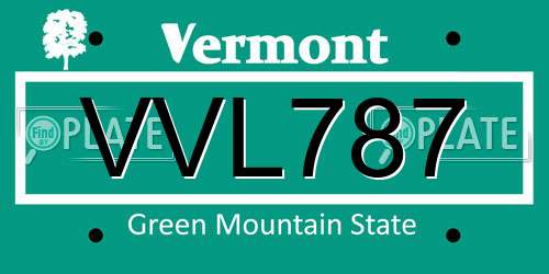 VVL787 Vermont License Plate