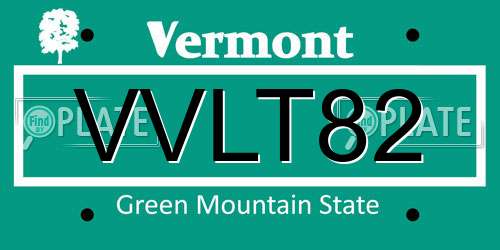 VVLT82 Vermont License Plate