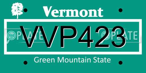 VVP423 Vermont License Plate