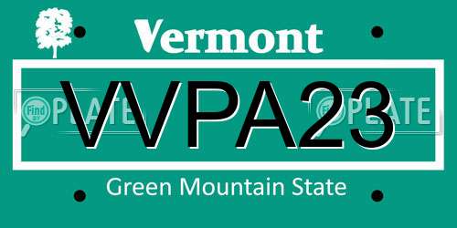 VVPA23 Vermont License Plate