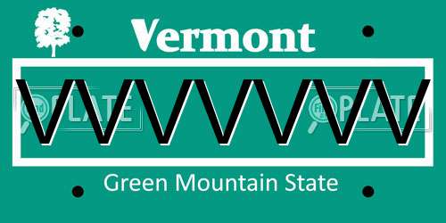 VVVVVVV Vermont License Plate