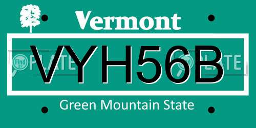 VYH56B Vermont License Plate