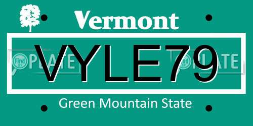 VYLE79 Vermont License Plate