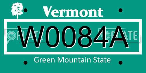 W0084A Vermont License Plate