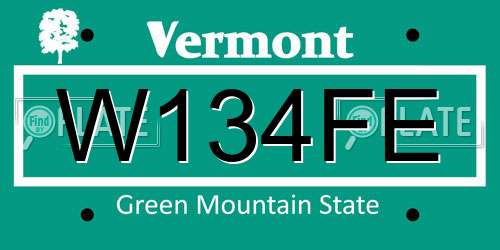 W134FE Vermont License Plate