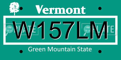 W157LM Vermont License Plate