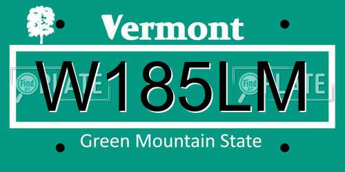 W185LM Vermont License Plate
