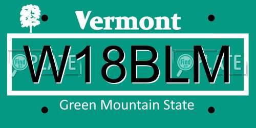 W18BLM Vermont License Plate