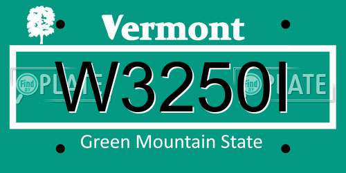 W3250I Vermont License Plate