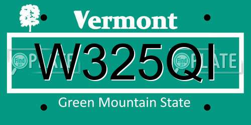 W325QI Vermont License Plate