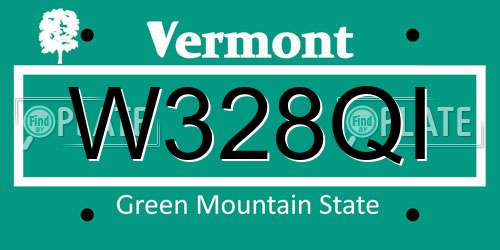 W328QI Vermont License Plate