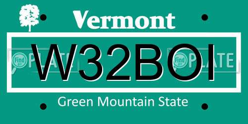 W32BOI Vermont License Plate