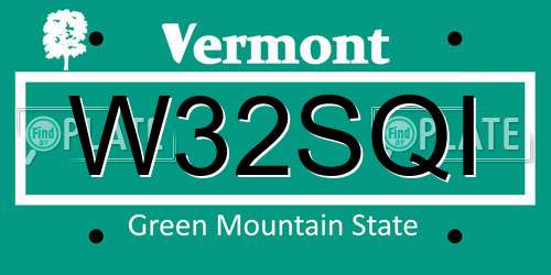 W32SQI Vermont License Plate