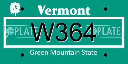 W364 Vermont License Plate