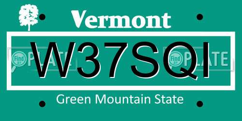 W37SQI Vermont License Plate