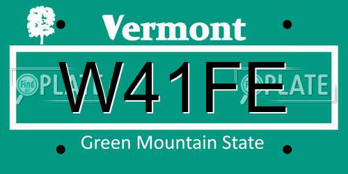 W41FE Vermont License Plate