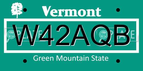 W42AQB Vermont License Plate