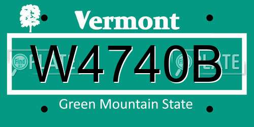 W4740B Vermont License Plate