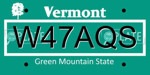 W47AQS Vermont License Plate