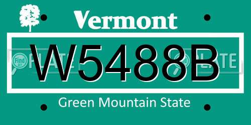 W5488B Vermont License Plate