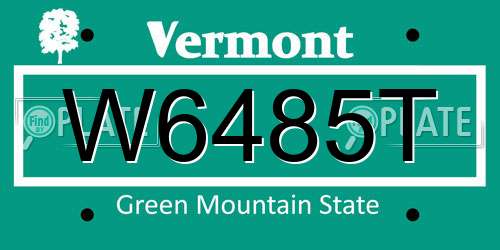 W6485T Vermont License Plate