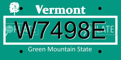 W7498E Vermont License Plate
