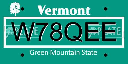 W78QEE Vermont License Plate