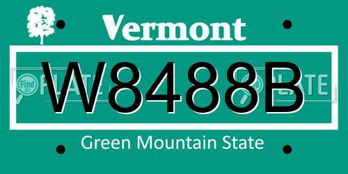 W8488B Vermont License Plate