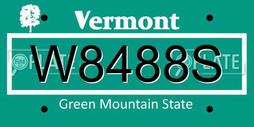 W8488S Vermont License Plate
