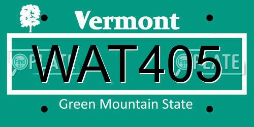 WAT405 Vermont License Plate
