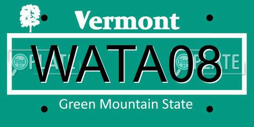 WATA08 Vermont License Plate