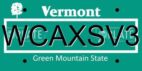 WCAXSV3 Vermont License Plate