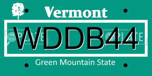 WDDB44 Vermont License Plate
