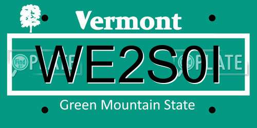 WE2S0I Vermont License Plate