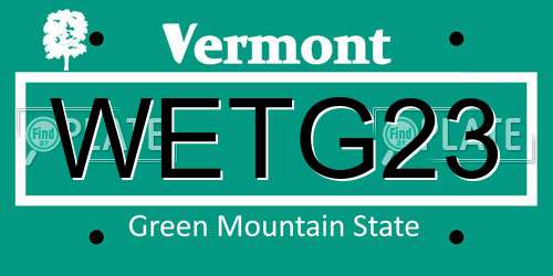 WETG23 Vermont License Plate