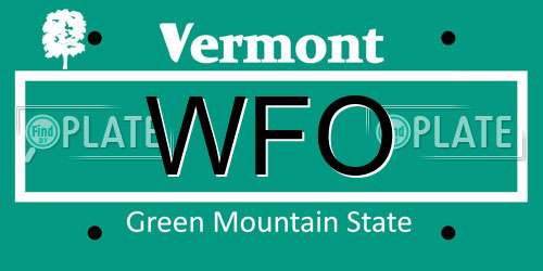 WFO Vermont License Plate