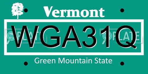 WGA31Q Vermont License Plate
