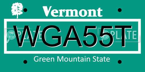 WGA55T Vermont License Plate