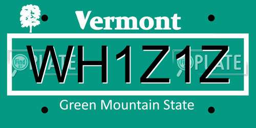 WH1Z1Z Vermont License Plate