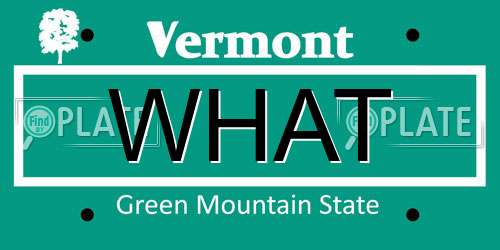 WHAT Vermont License Plate