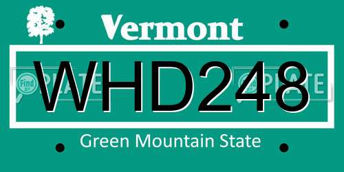 WHD248 Vermont License Plate