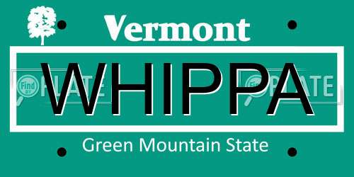 WHIPPA Vermont License Plate