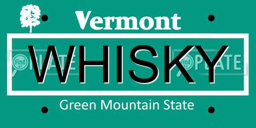 WHISKY Vermont License Plate