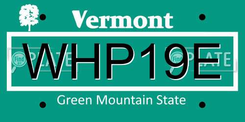 WHP19E Vermont License Plate
