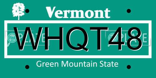 WHQT48 Vermont License Plate