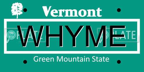 WHYME Vermont License Plate