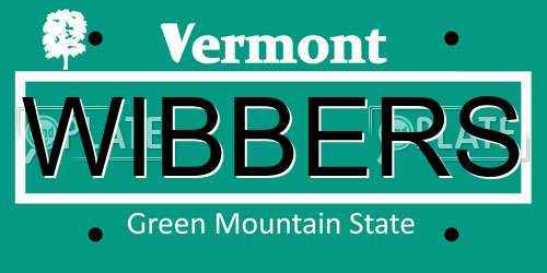 WIBBERS Vermont License Plate
