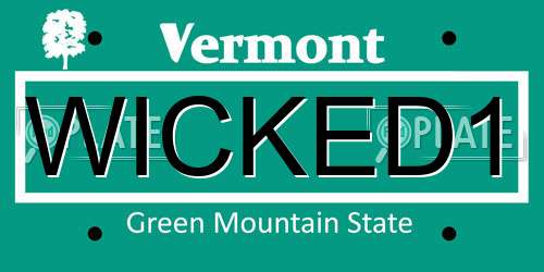 WICKED1 Vermont License Plate
